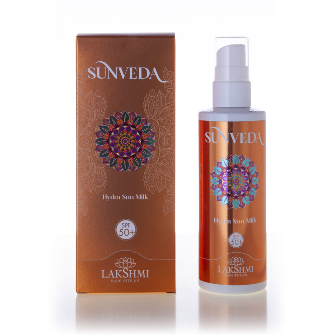 Sunveda Hydra Sun Milk SPF 50+ - High protection spray milk with Mallow flowers.