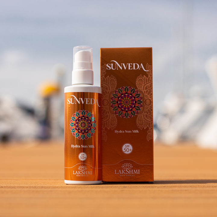 Sunveda Hydra Sun Milk SPF 50+ - High protection spray milk with Mallow flowers.